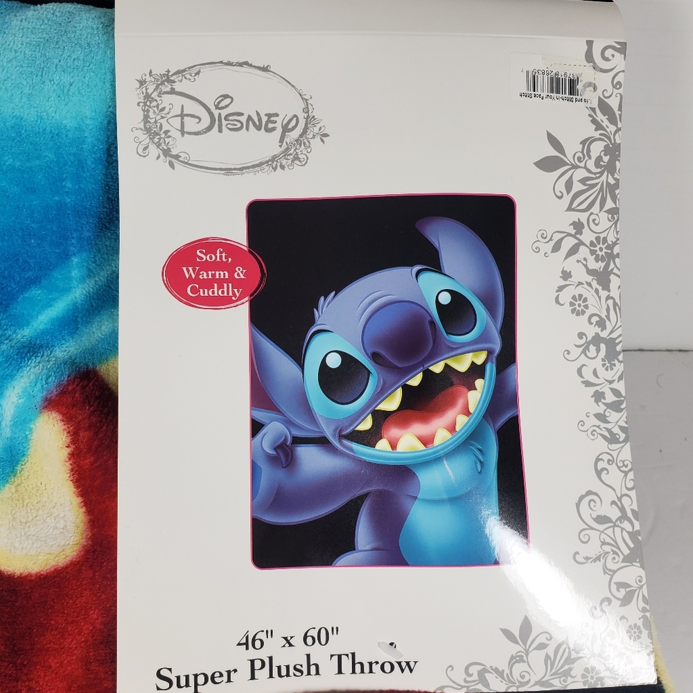 Disney Stitch In Your Face Super Plush Throw Blanket 46" x 60" NWT